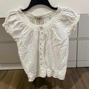 cute white top size large kids/adult small!
